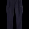 LOOSE TAPERED PLEATED COTTON/TENCEL CARGO