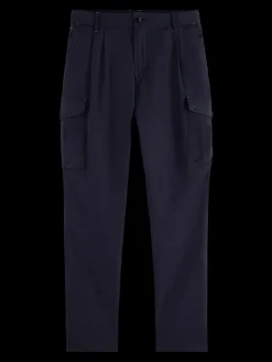 LOOSE TAPERED PLEATED COTTON/TENCEL CARGO