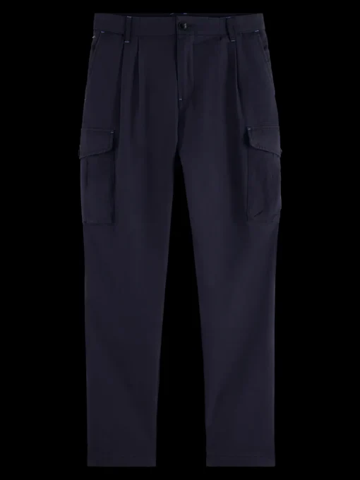 LOOSE TAPERED PLEATED COTTON/TENCEL CARGO