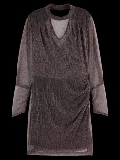 LUREX HIGH NECK MINI DRESS