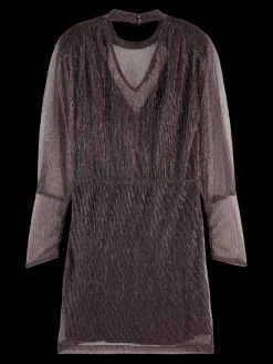 LUREX HIGH NECK MINI DRESS