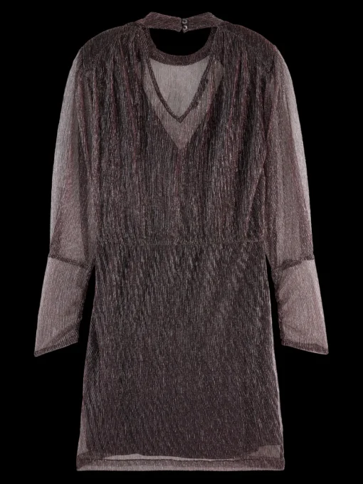 LUREX HIGH NECK MINI DRESS