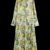 MAXI PLEATED DRESS EMBASSY OF THE FREE MIND PRINT