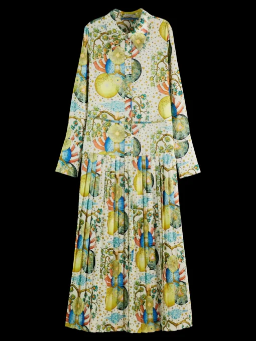 MAXI PLEATED DRESS EMBASSY OF THE FREE MIND PRINT