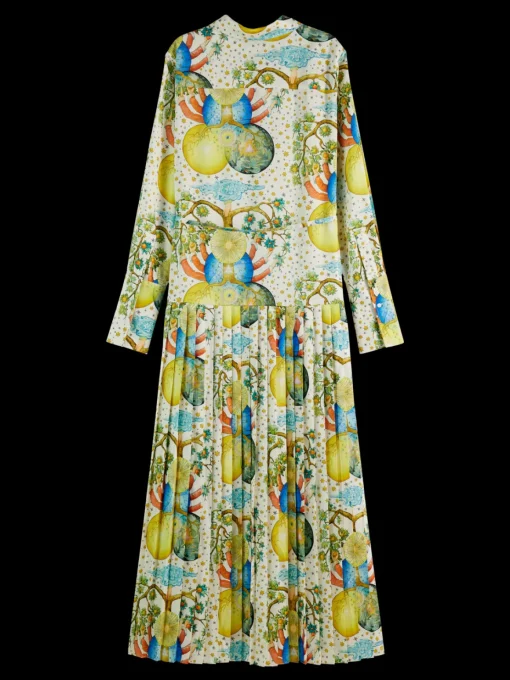 MAXI PLEATED DRESS EMBASSY OF THE FREE MIND PRINT