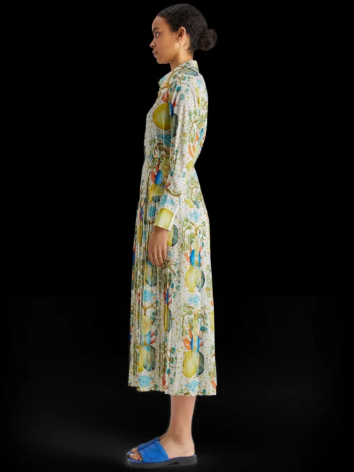 MAXI PLEATED DRESS EMBASSY OF THE FREE MIND PRINT