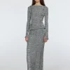 Maxi ribbed knitted skirt