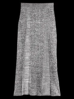 Maxi ribbed knitted skirt