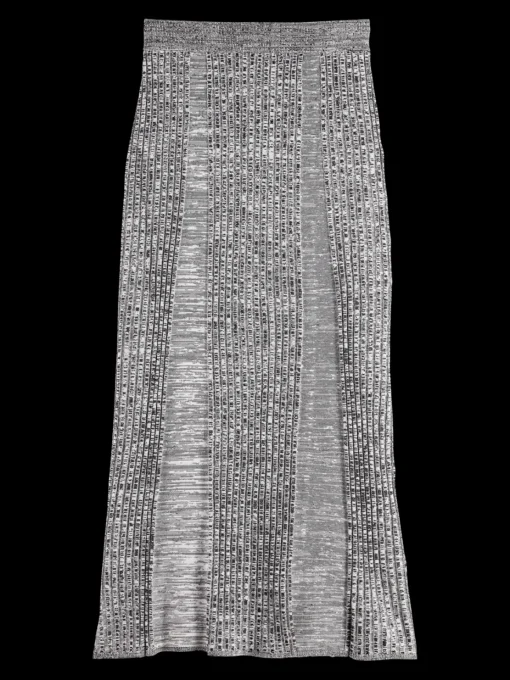Maxi ribbed knitted skirt