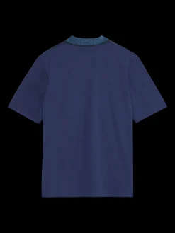 Melange collar polo