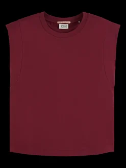 Mercerised t-shirt with shoulder detail