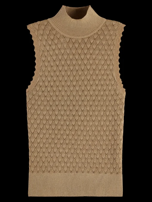 METALLIC POINTELLE KNITTED TANK