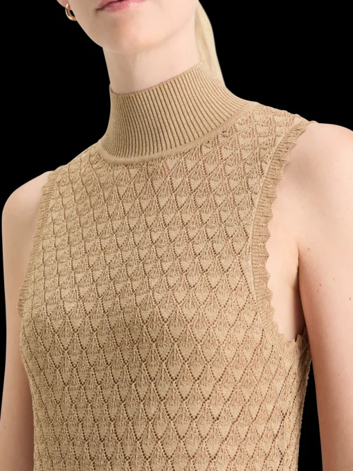 METALLIC POINTELLE KNITTED TANK