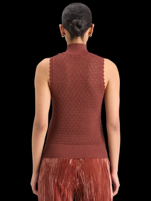 METALLIC POINTELLE KNITTED TANK