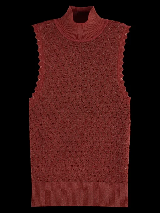 METALLIC POINTELLE KNITTED TANK