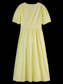 MIDI DRESS WITH BRODERIE ANGLAISE