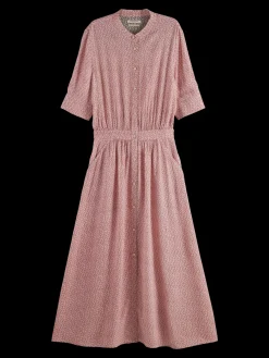 MIDI DRESS WITH BUTTON CLOSURE