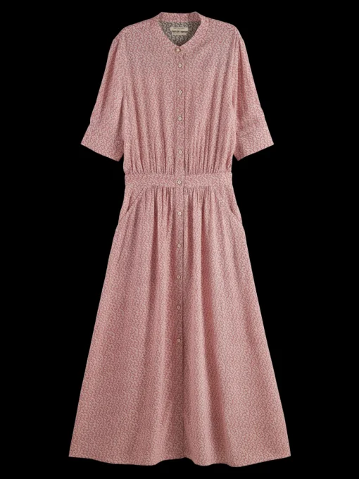 MIDI DRESS WITH BUTTON CLOSURE