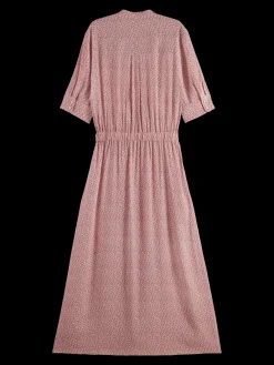 MIDI DRESS WITH BUTTON CLOSURE