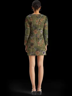 Mini viscose jacquard wrap dress