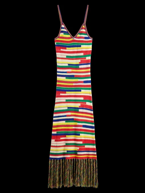 MULTICOLOURED INTARSIA KNITTED DRESS