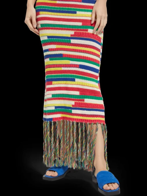 MULTICOLOURED INTARSIA KNITTED DRESS
