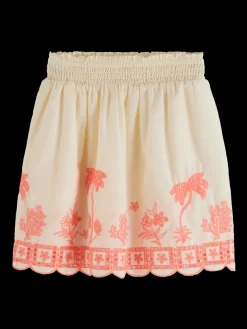 Neon embroidered skirt