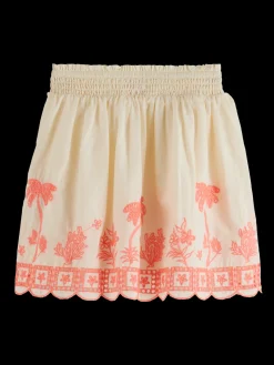 Neon embroidered skirt