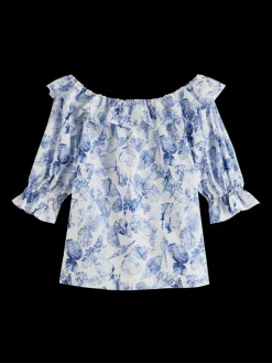 OFF SHOULDER TOP WITH RUFFLES