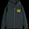 OVERSIZED ARTWORK ZIP THROUGH HOODIE