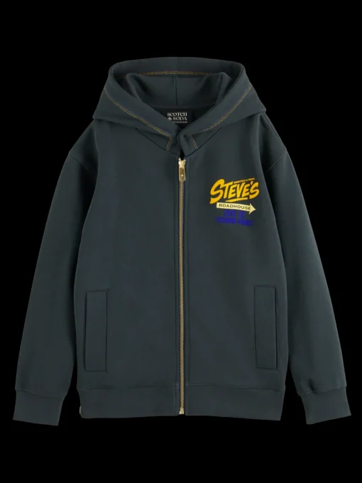 OVERSIZED ARTWORK ZIP THROUGH HOODIE