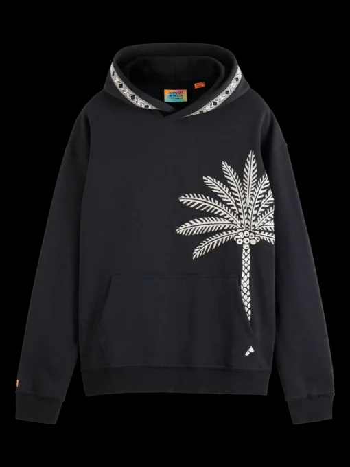 Palm tree embroidery hoodie