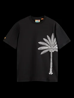 Palm tree embroidery t-shirt