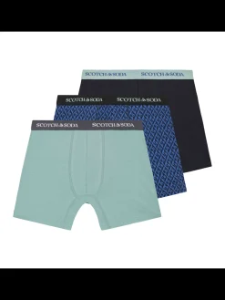 3PK MENS COTTON STRETCH BOXER BRIEF UNDERWEAR - 2 SOLIDS & 1 PRINT