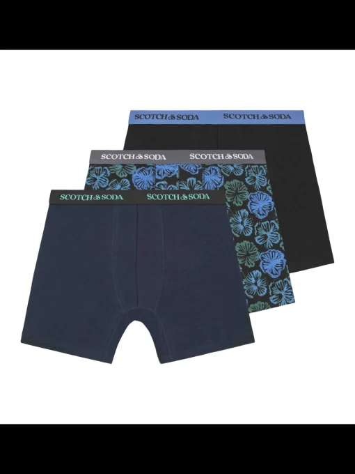 3PK MENS COTTON STRETCH BOXER BRIEF UNDERWEAR - 2 SOLIDS & 1 PRINT