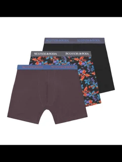 3PK MENS COTTON STRETCH BOXER BRIEF UNDERWEAR - 2 SOLIDS & 1 PRINT