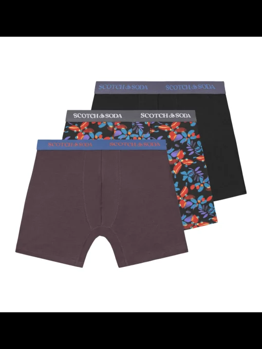 3PK MENS COTTON STRETCH BOXER BRIEF UNDERWEAR - 2 SOLIDS & 1 PRINT