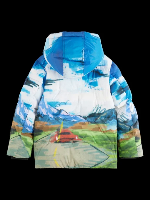 PLACED PRINT PADDED JACKET