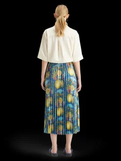 PLEATED PRINTED SKIRT EMBASSY OF THE FREE MIND PRINT