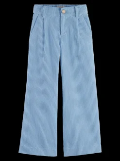 PLEATED WIDE LEG CORDUROY PANTS