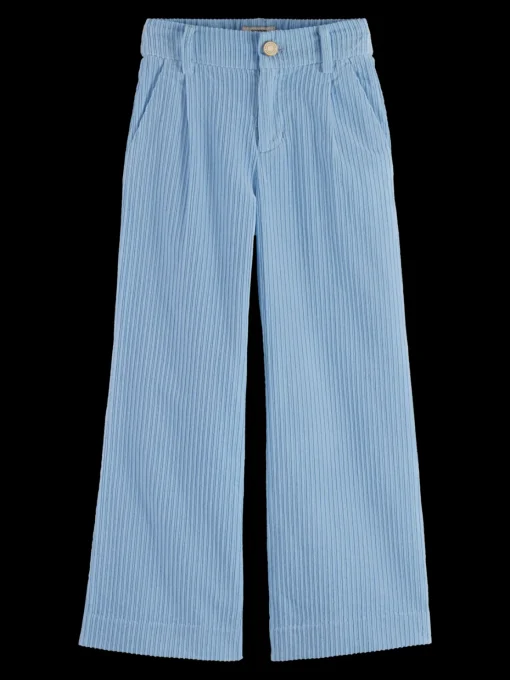 PLEATED WIDE LEG CORDUROY PANTS