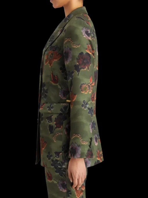 Poetry tapestry double breasted blazer