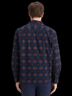 Printed seersucker shirt