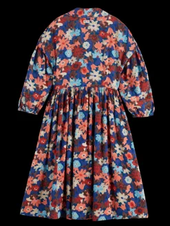PRINTED VISCOSE MIDI DRESS