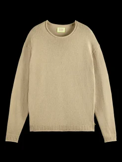 Pullover with rolled edges