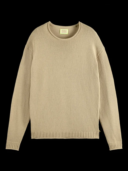 Pullover with rolled edges