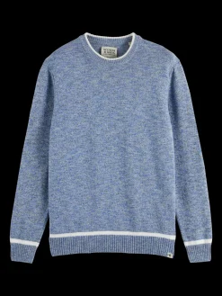 Regular crew neck cotton blend