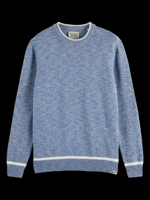 Regular crew neck cotton blend