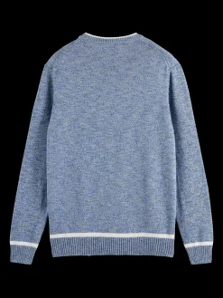 Regular crew neck cotton blend