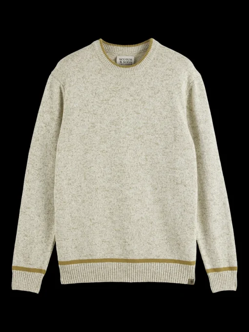 Regular crew neck cotton blend